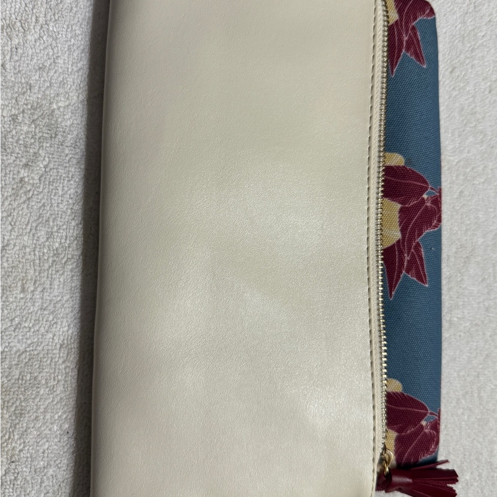 Rachel Pally Cream and Blue Floral Clutch